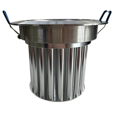 Cuerpo de alta disipación térmica: dimensiones Ø140x110mm y corte de Ø105mm