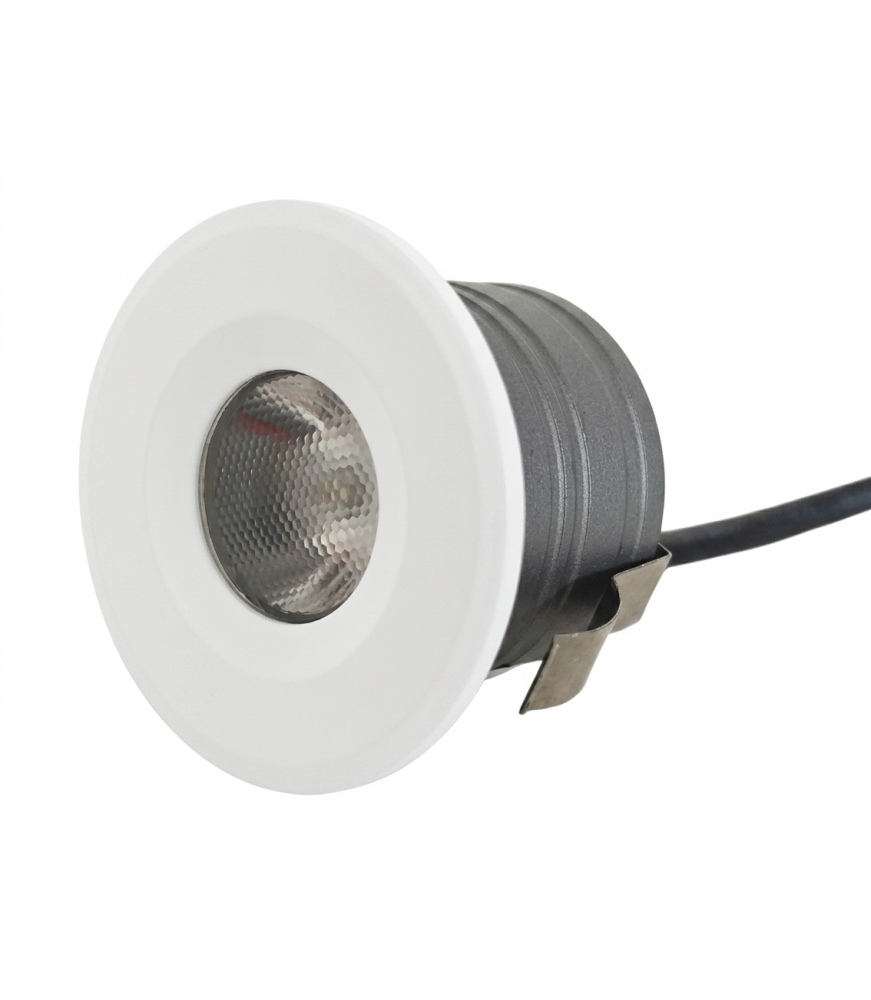 Mini foco LED empotrable redondo blanco 3W ángulo apertura 24 grados