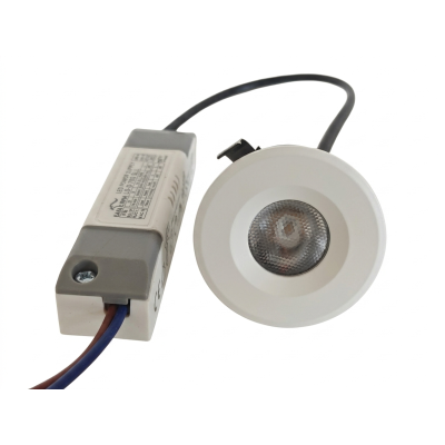 Foco LED 3W mini empotrable blanco con driver incluido 2700K 4000K