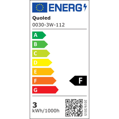 Etiqueta de eficiencia energética foco LED 3W mini empotrable redondo
