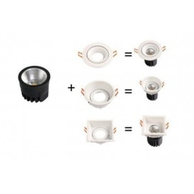 Foco LED 18W con opciones de aros de empotrar compatibles