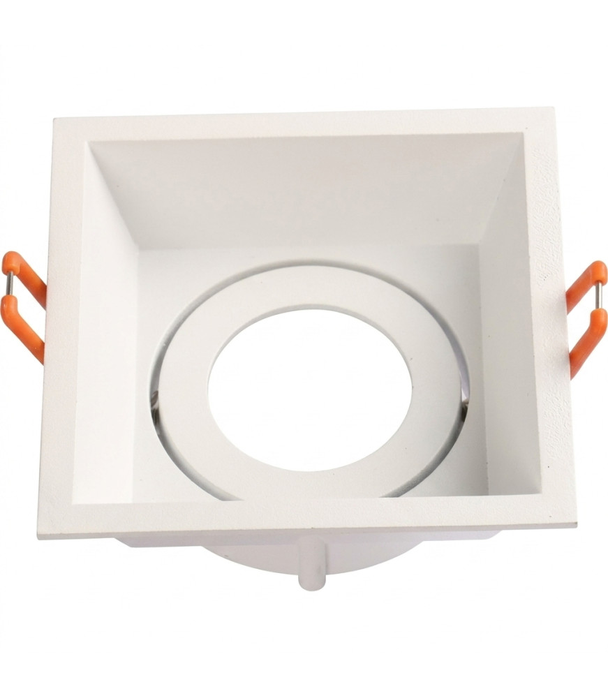 Aro empotrable profundo cuadrado blanco 100x100mm para foco LED Elegant