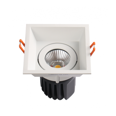 Aro profundo cuadrado blanco con foco LED Elegant COB montado