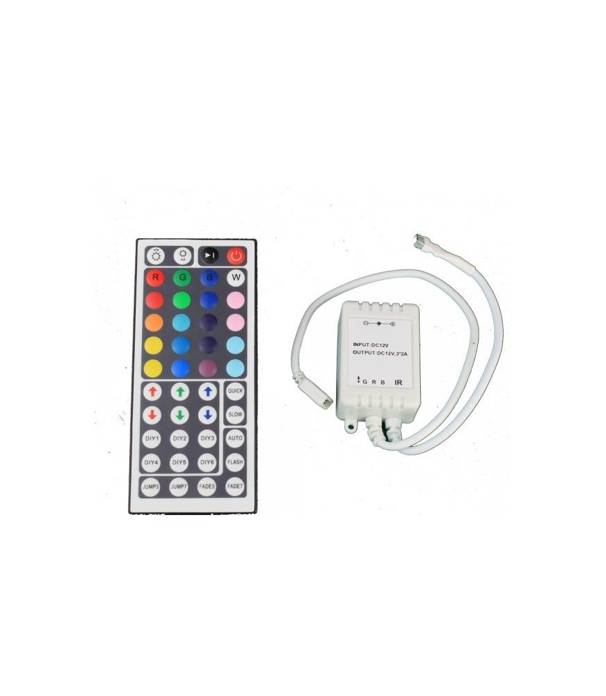 Controlador RGB Superior 12V para tiras LED con mando a distancia de largo alcance y múltiples funciones