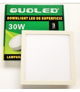 DOWNLIGHT 30W CUADRADO BLANCO DE SUPERFICIE