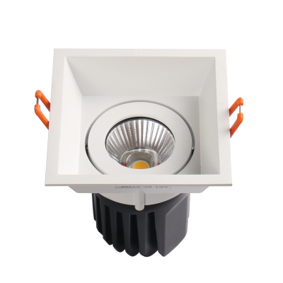 Foco LED Elegant 12W bascular cuadrado blanco - Aro profundo antideslumbrante