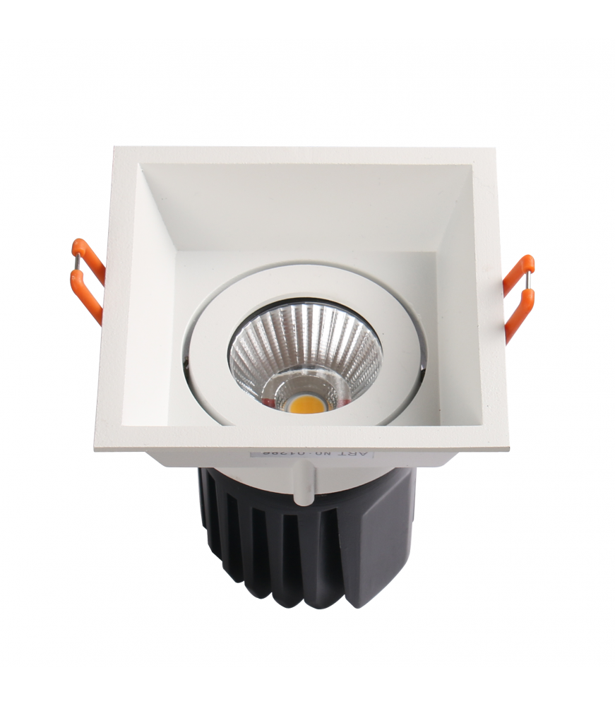 Foco LED Elegant 18W cuadrado blanco bascular con aro profundo - 1620 Lúmenes